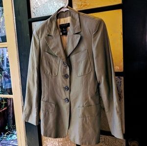 ✪ Eacada 36 silk linen two tone yellow-blue blazer